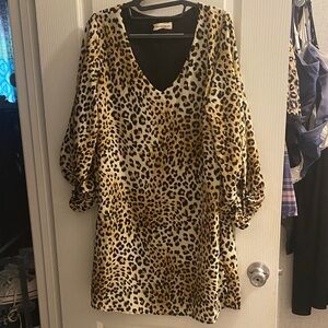 Eesome Animal Print Long Sleeve Dress